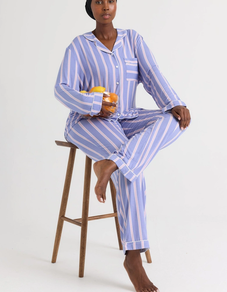Bamboo Pyjama Set in Heather Stripe