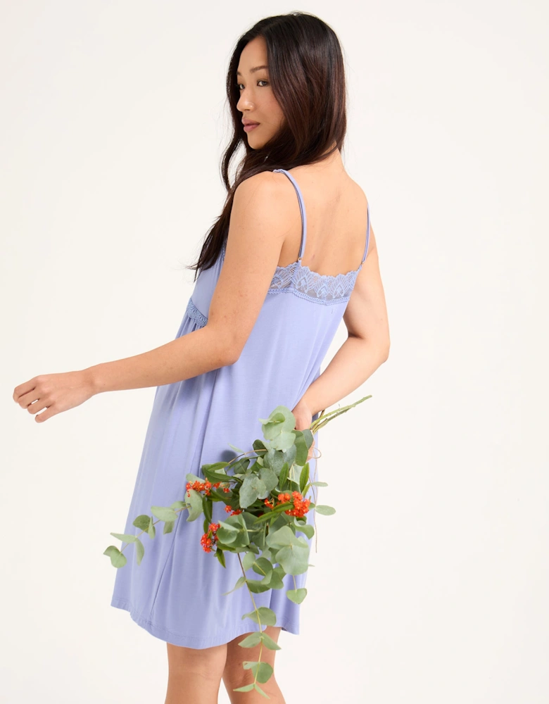 Bamboo Lace Chemise Nightdress in Heather