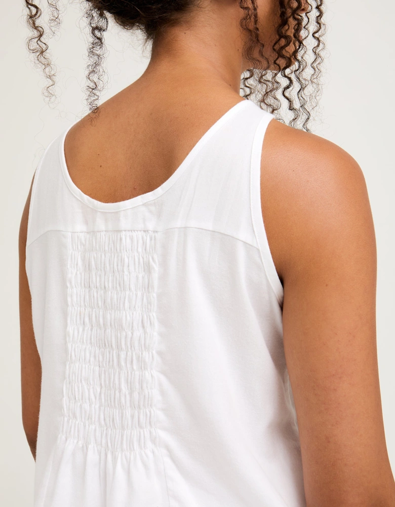 Cotton Modal Vest Short Set in White