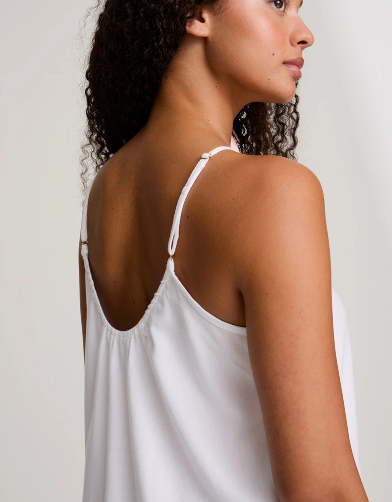 Cotton Modal Swing Chemise in White