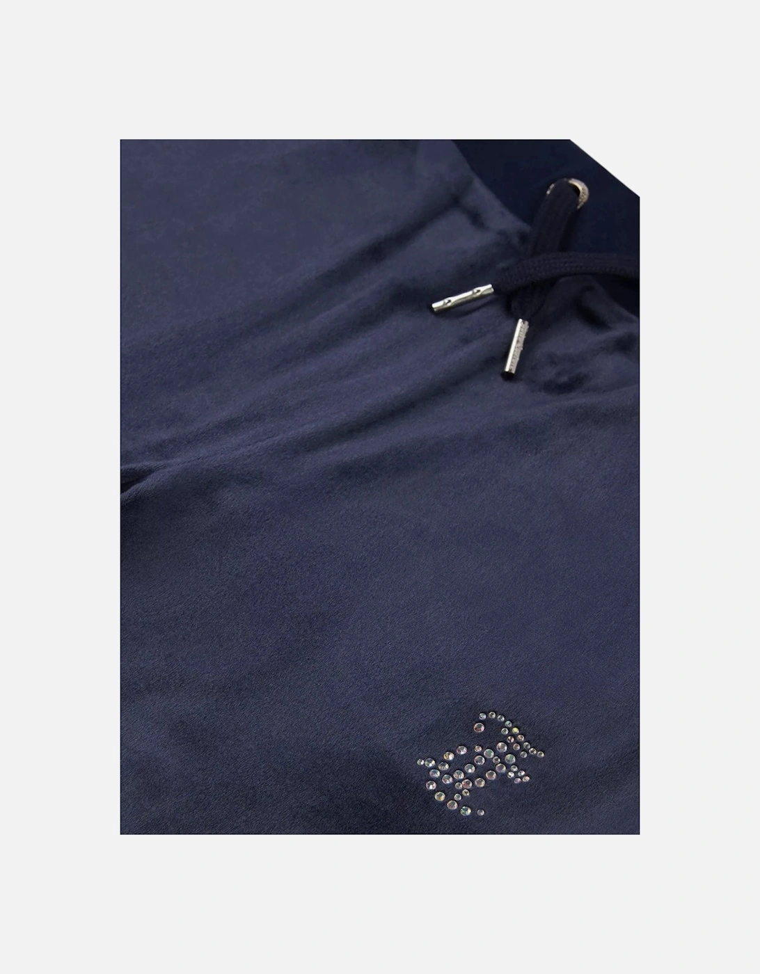 Girls Navy Velour Flare Leg Tracksuit