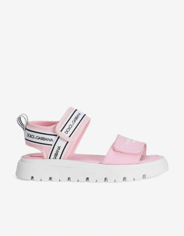 Girls Lycra Velco Strap Sandals in Pink
