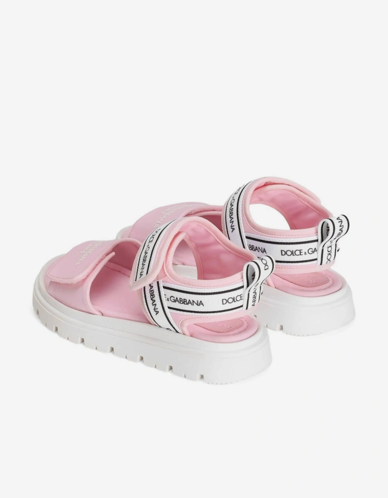 Girls Lycra Velco Strap Sandals in Pink