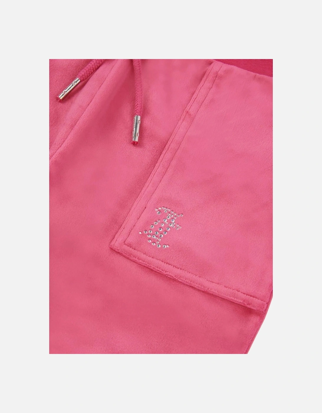 Girls Fuchsia Pink Velour Flare Leg Tracksuit