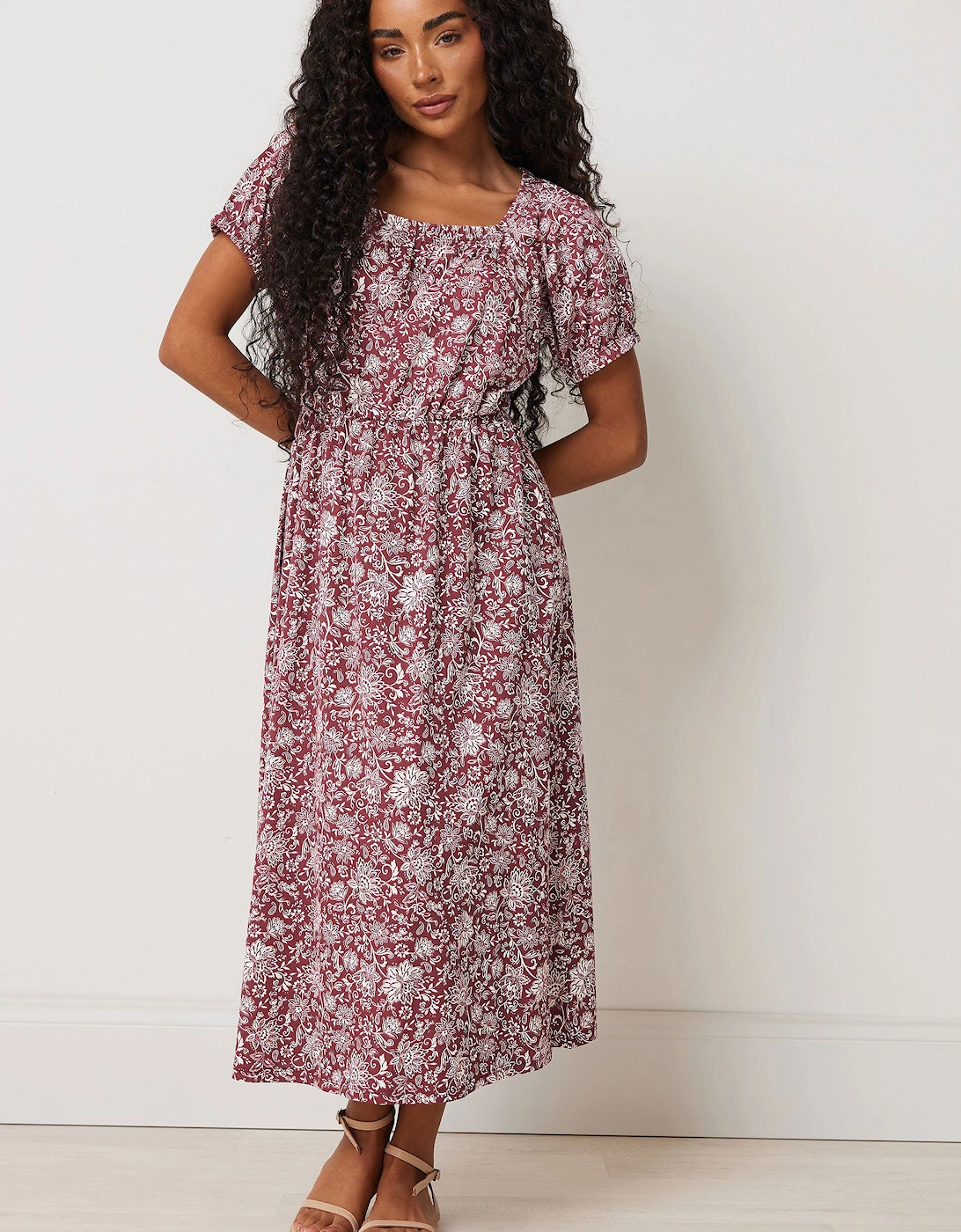 Petite Floral Print Midi Dress, 2 of 1