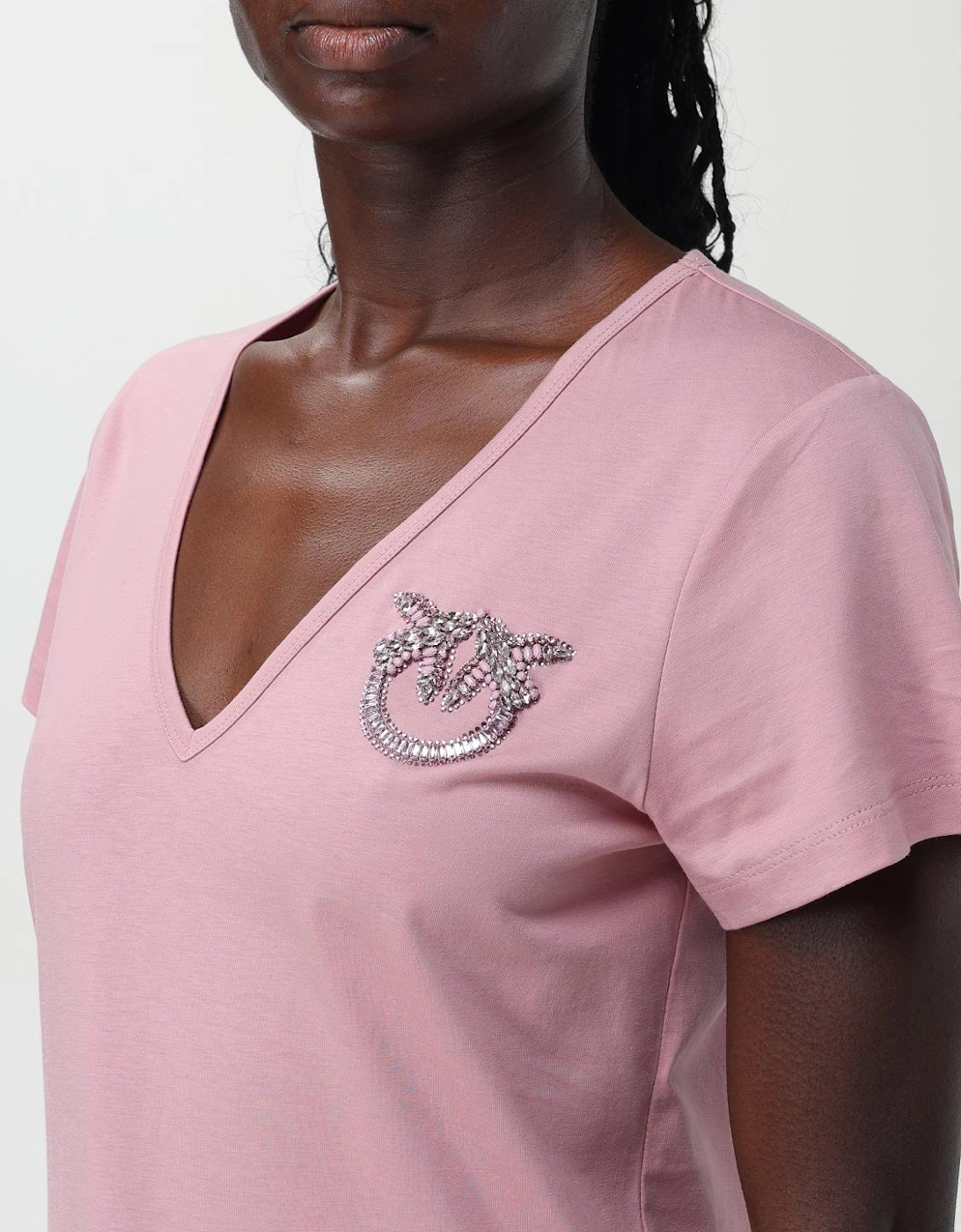 Embellished VNeck Tee