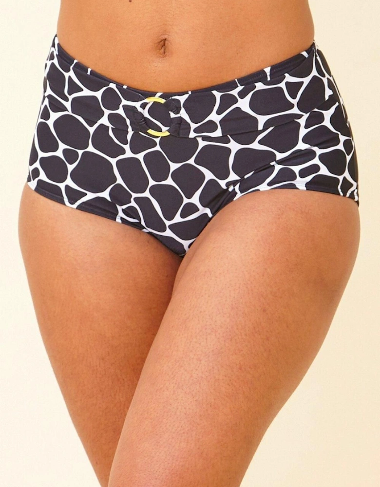 High Waist Ring Detail Bikini Brief