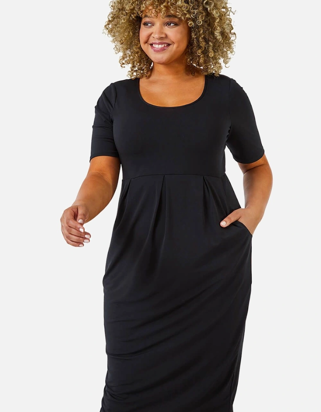 Curve Cocoon Pocket Detail Midi Dress, 2 of 1