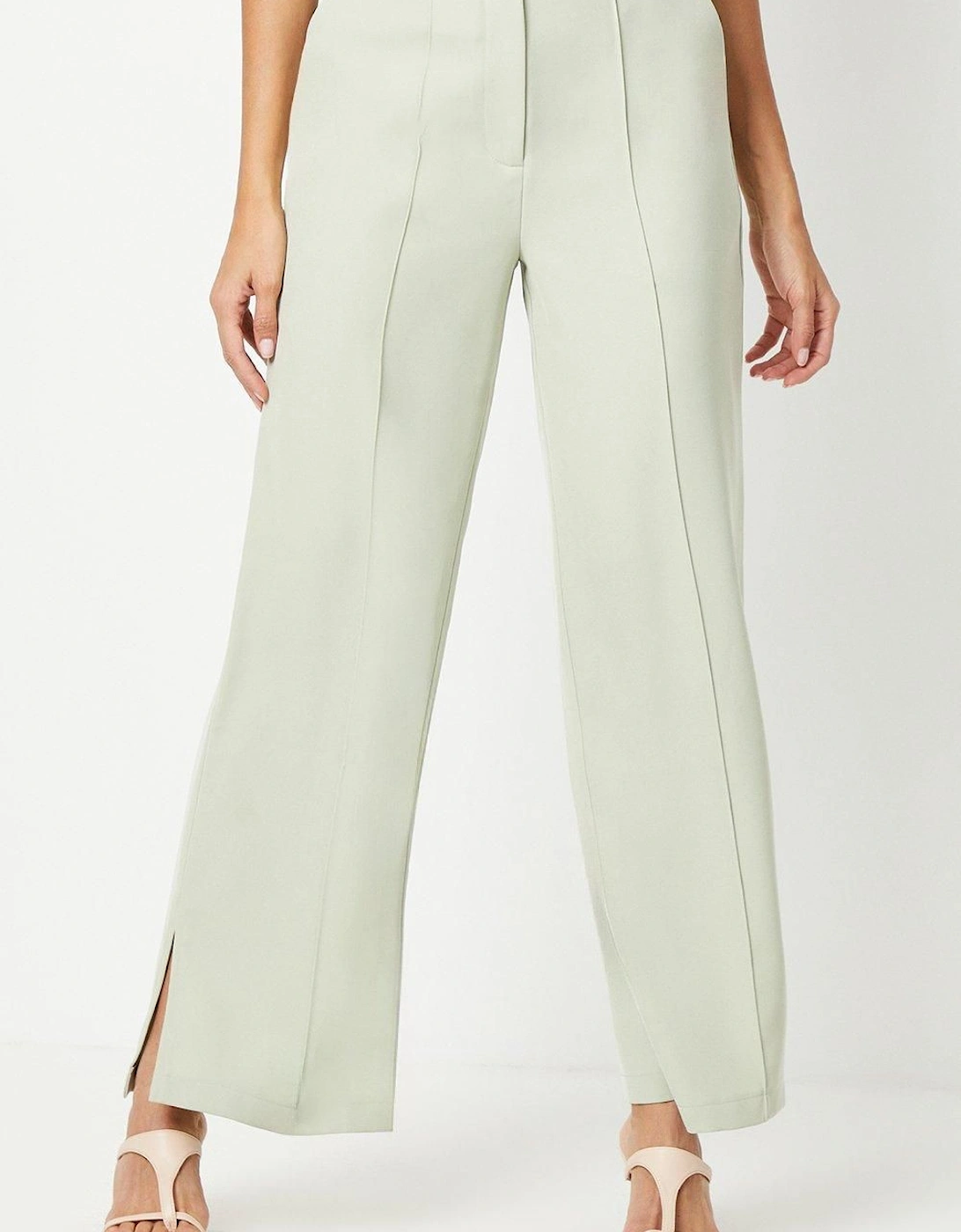 Pintuck Front Straight Leg Trouser With Split, 2 of 1