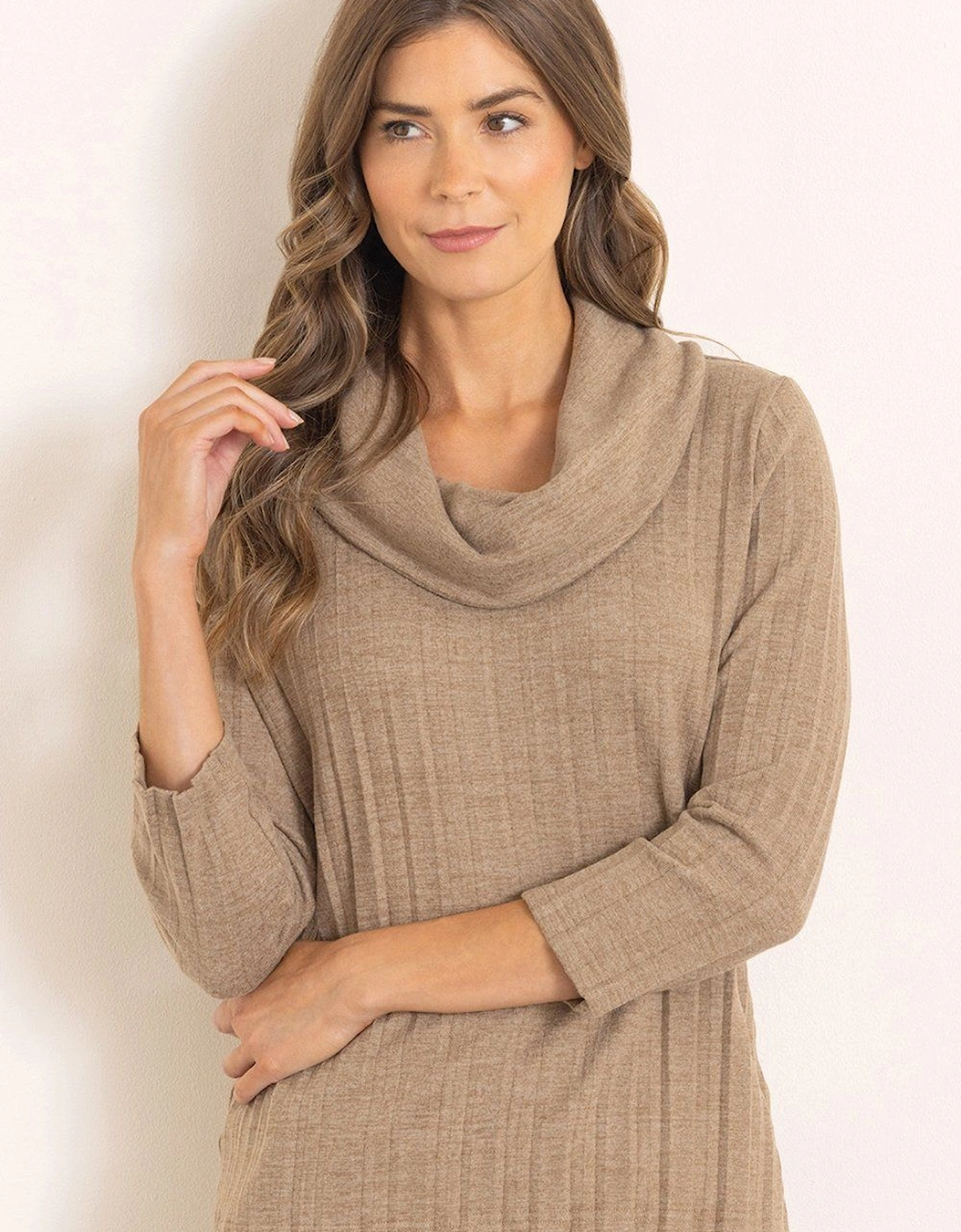 Cowl Neck Pleated Knit Top, 2 of 1