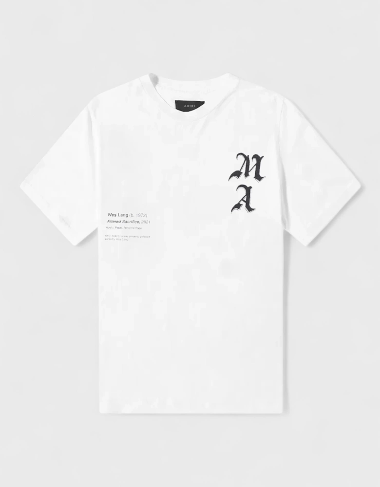 Wes Lang Checker Skull T Shirt White