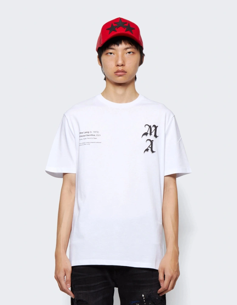 Wes Lang Checker Skull T Shirt White