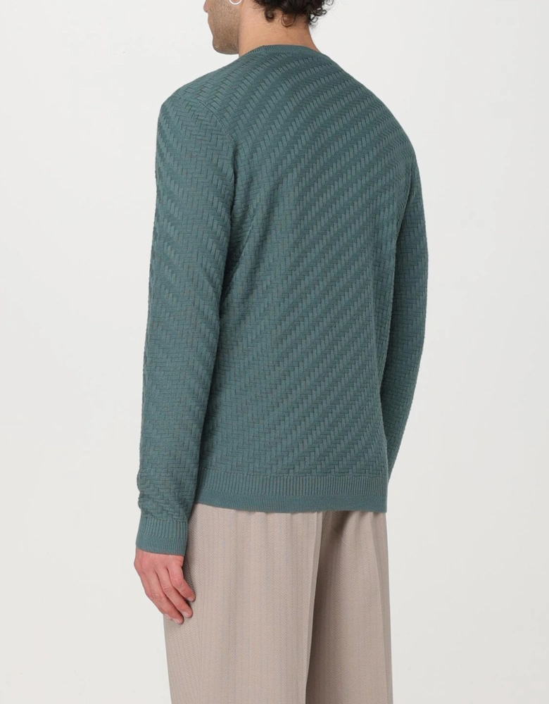 Textured Knit Crew Neck Sweater