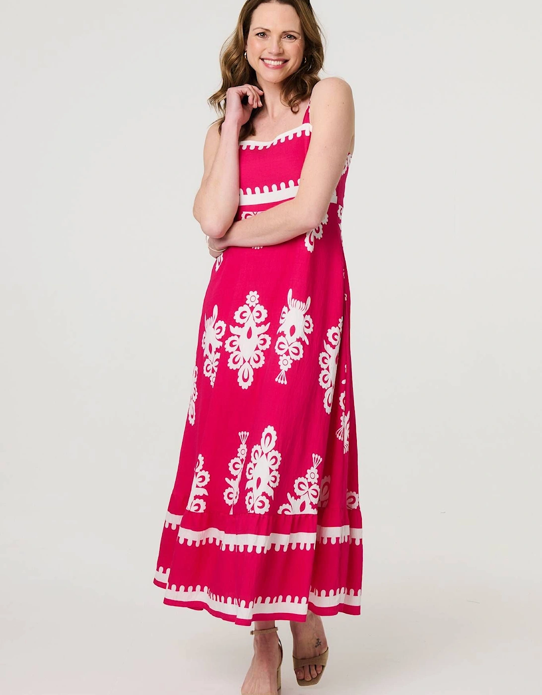 Ikat Print Sleeveless A-Line Maxi Dress, 2 of 1