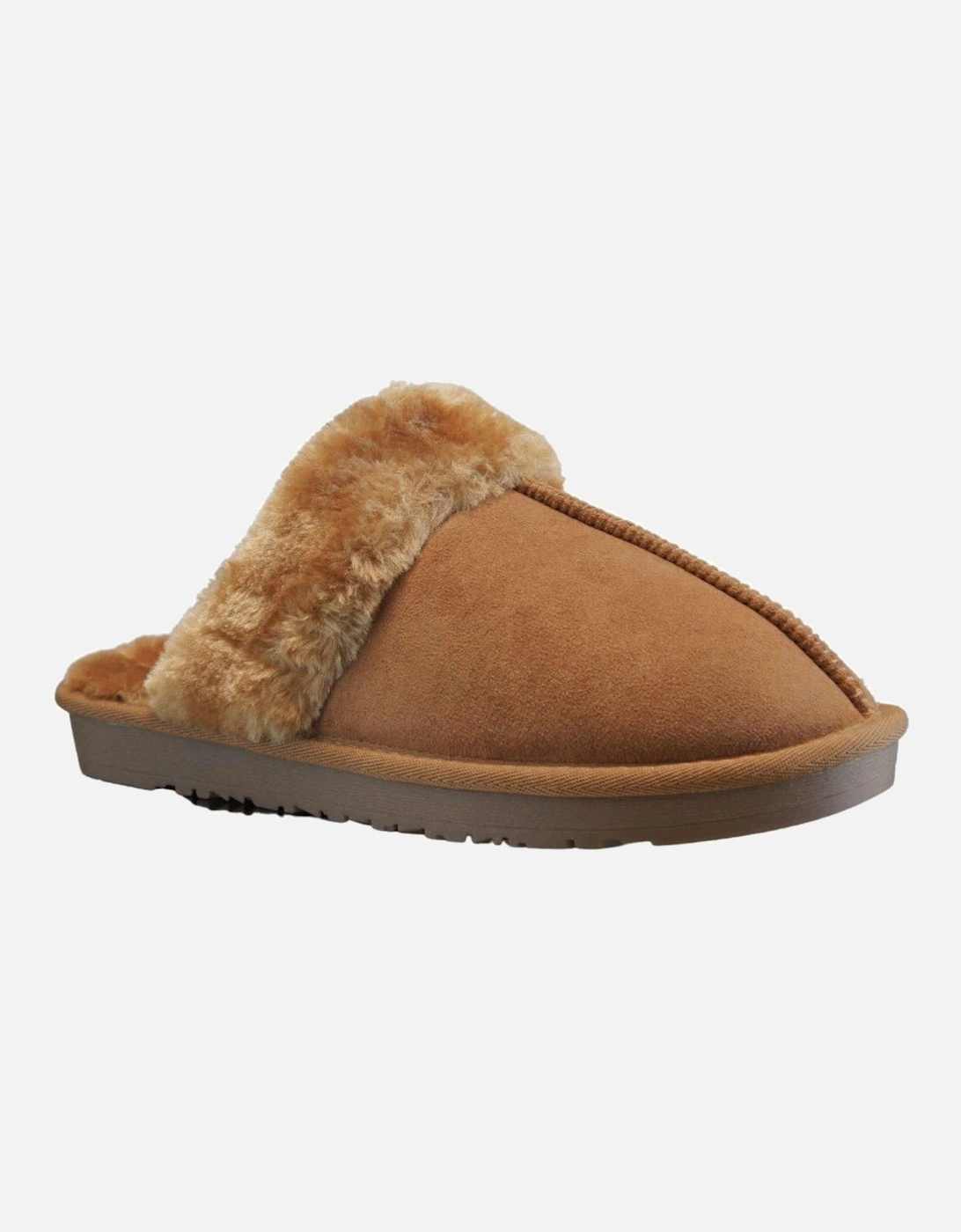 Faux Suede Fur Lined Fluffy Winter Warm and Cosy Closed Toe Slippers, 2 of 1