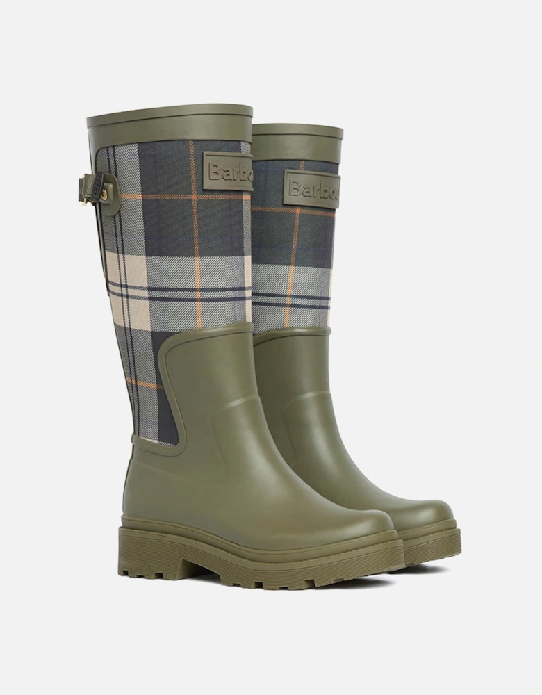 Dena Womens Tall Wellies - Olive/Ancient Tartan