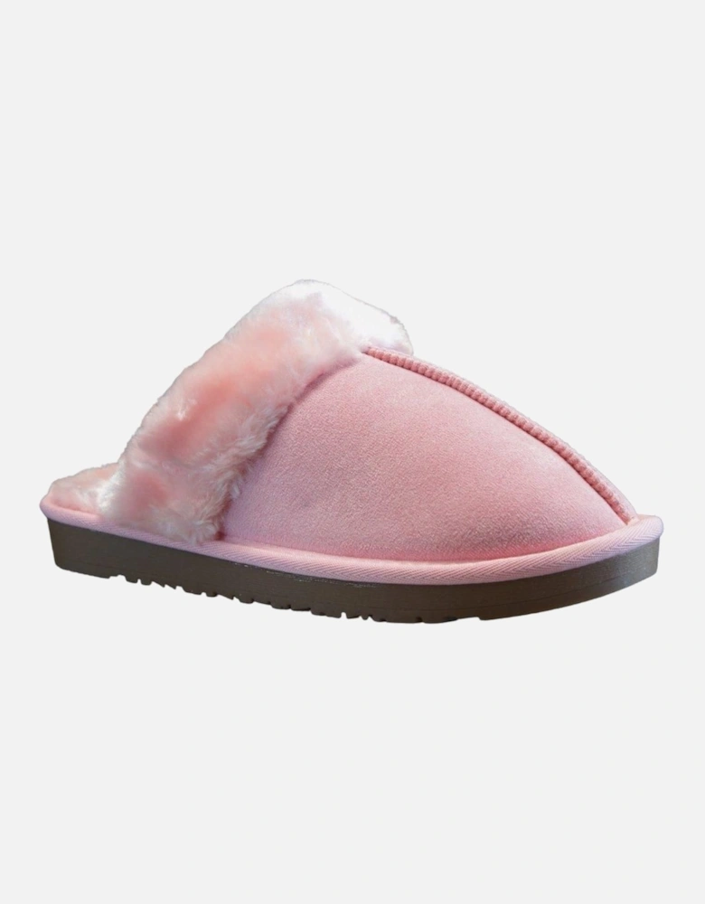 Faux Suede Fur Lined Fluffy Winter Warm and Cosy Closed Toe Slippers