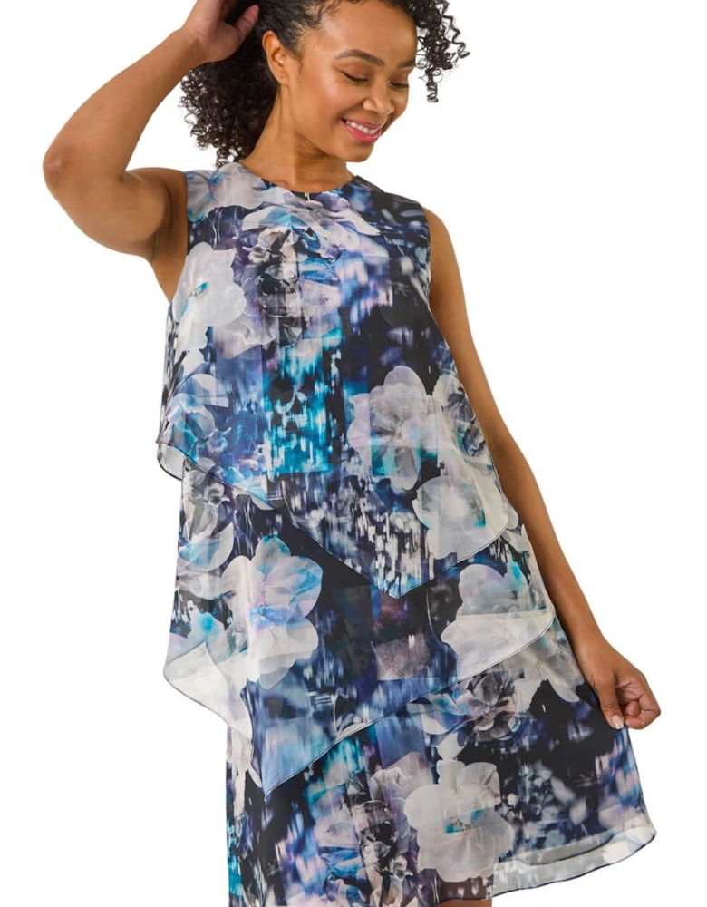 Petite Floral Tiered Dress
