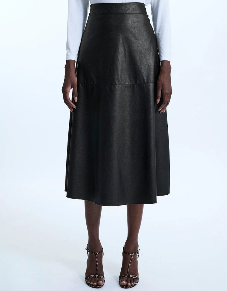 A Line Faux Leather Skirt