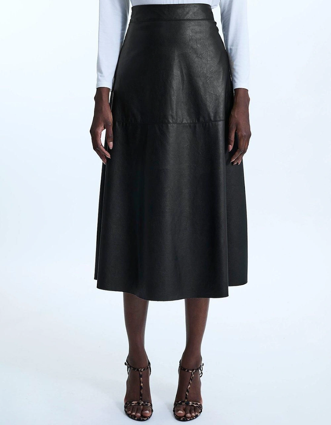 A Line Faux Leather Skirt, 2 of 1