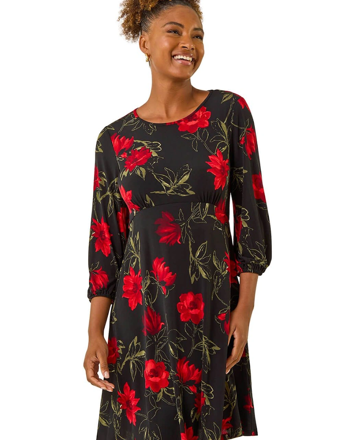 Floral Print Stretch Dress, 2 of 1