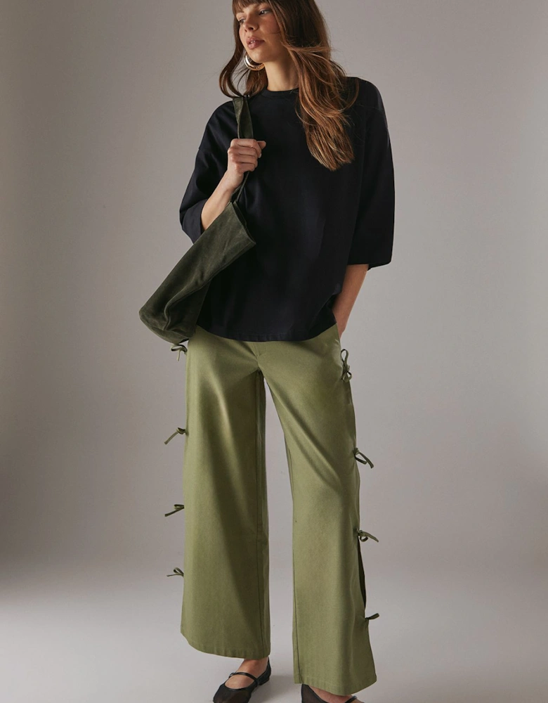 Tie Side Wide Leg Trousers