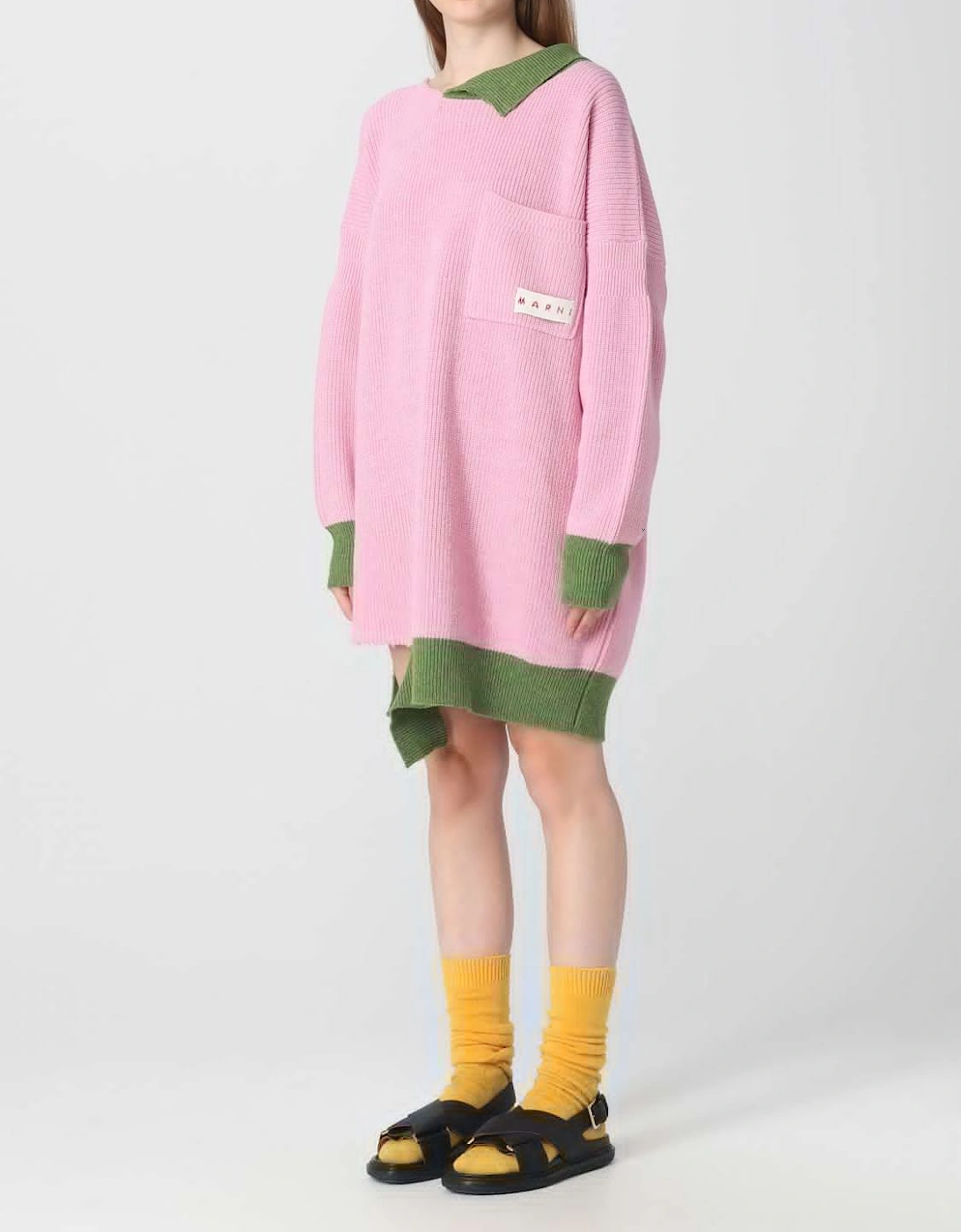 RibKnit Wool Blend Sweater Dress