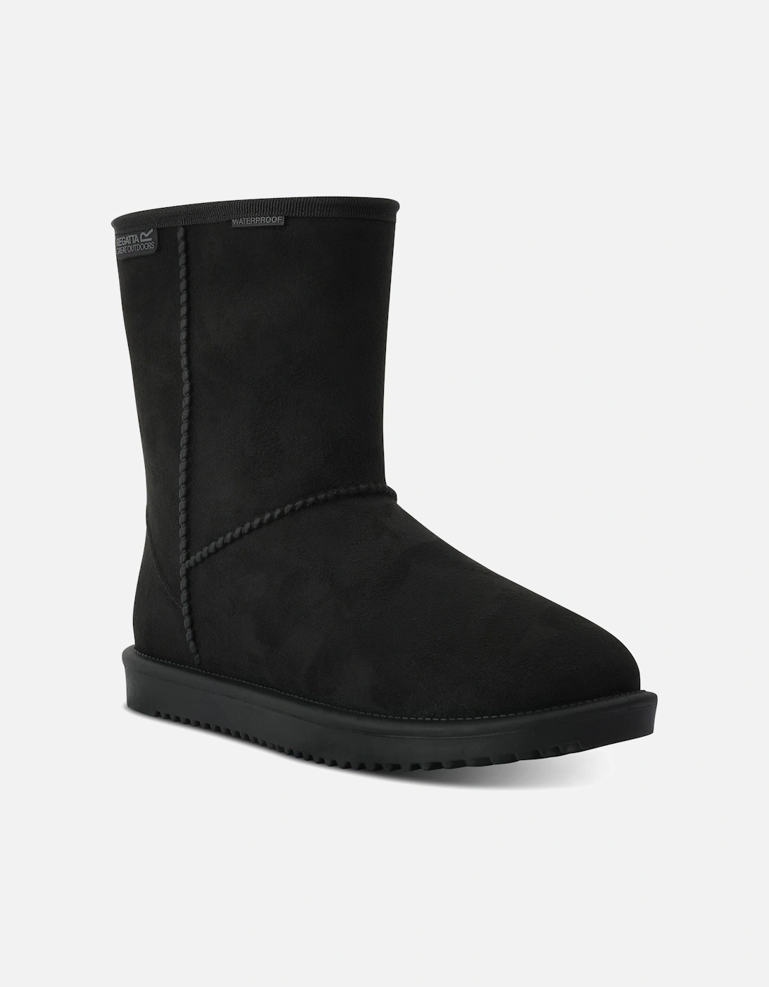 Womens Waterproof Boots Risley Mid Slip On black UK Size, 6 of 5