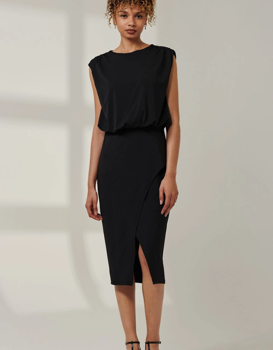 Kira Tiered Draped Bodycon Dress, 2 of 1