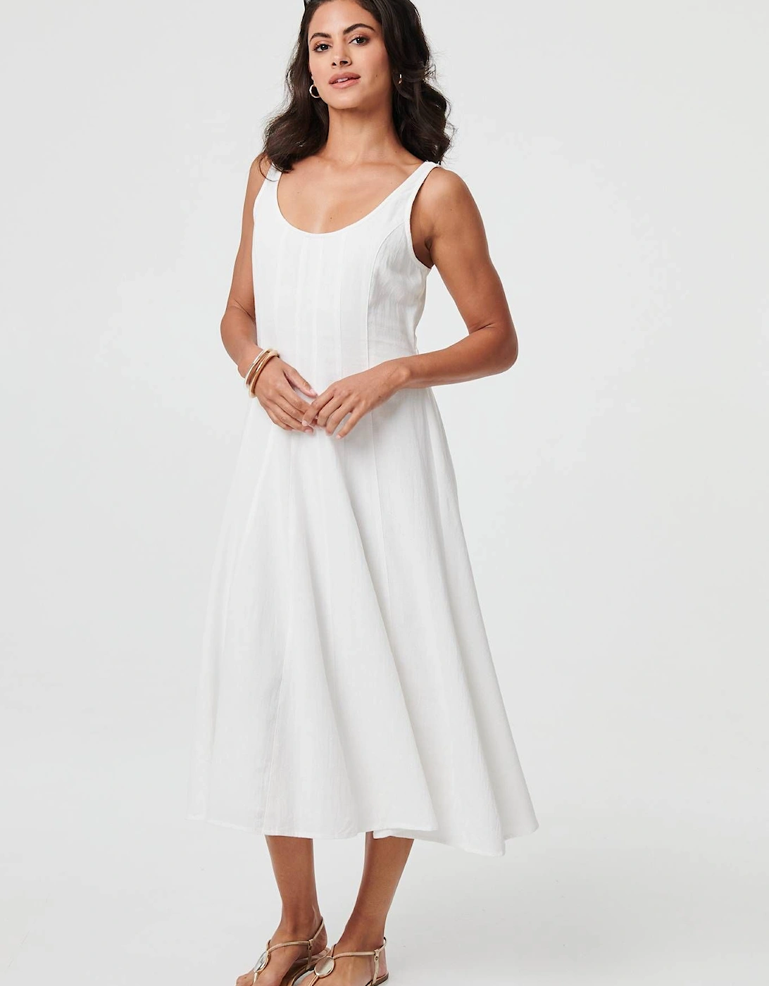 Sleeveless A-Line Scoop Neck Midi Dress, 2 of 1