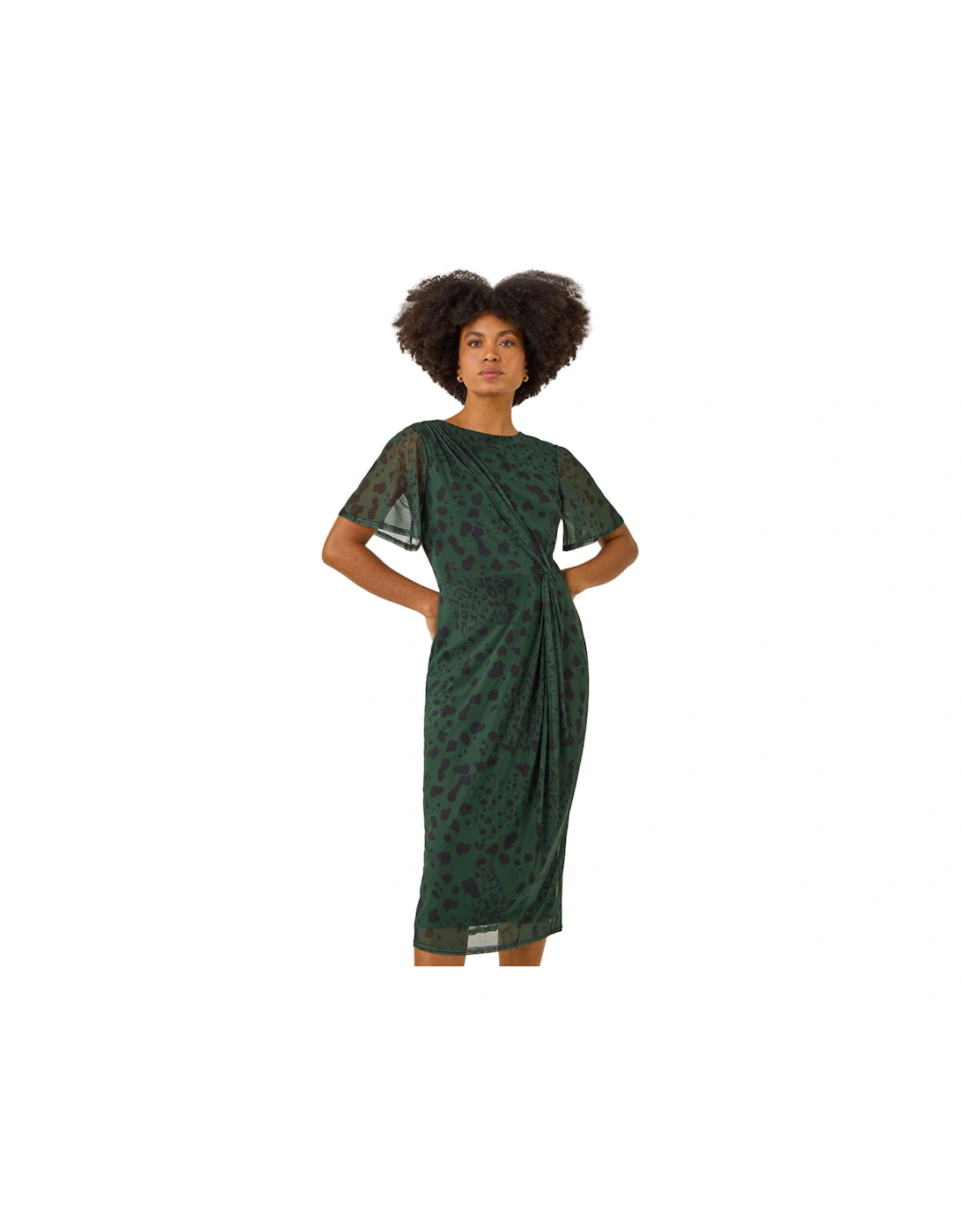 Animal Print Twist Front Stretch Dress, 2 of 1