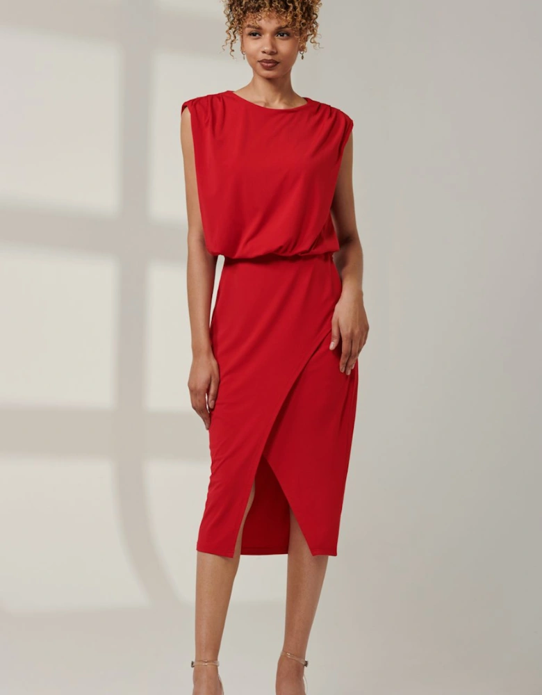 Kira Tiered Draped Bodycon Dress