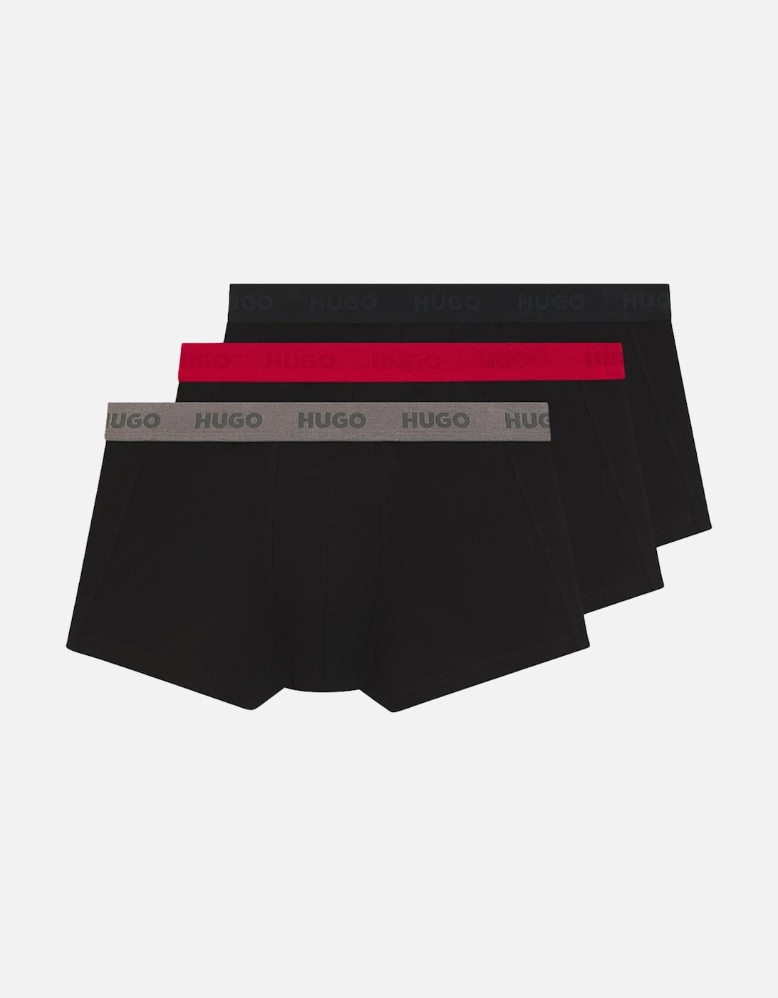 HUGO 3-Pack Signature Boxer Trunks, Black, 2 of 1
