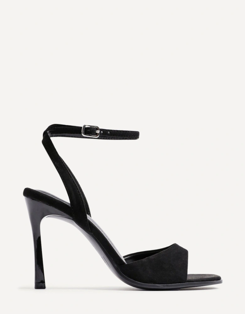 Jazz Black Faux Suede Stiletto High Heels