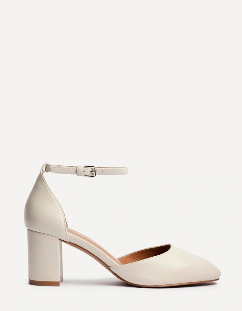 Sydney Nude Faux Leather Square Toe Court Heel