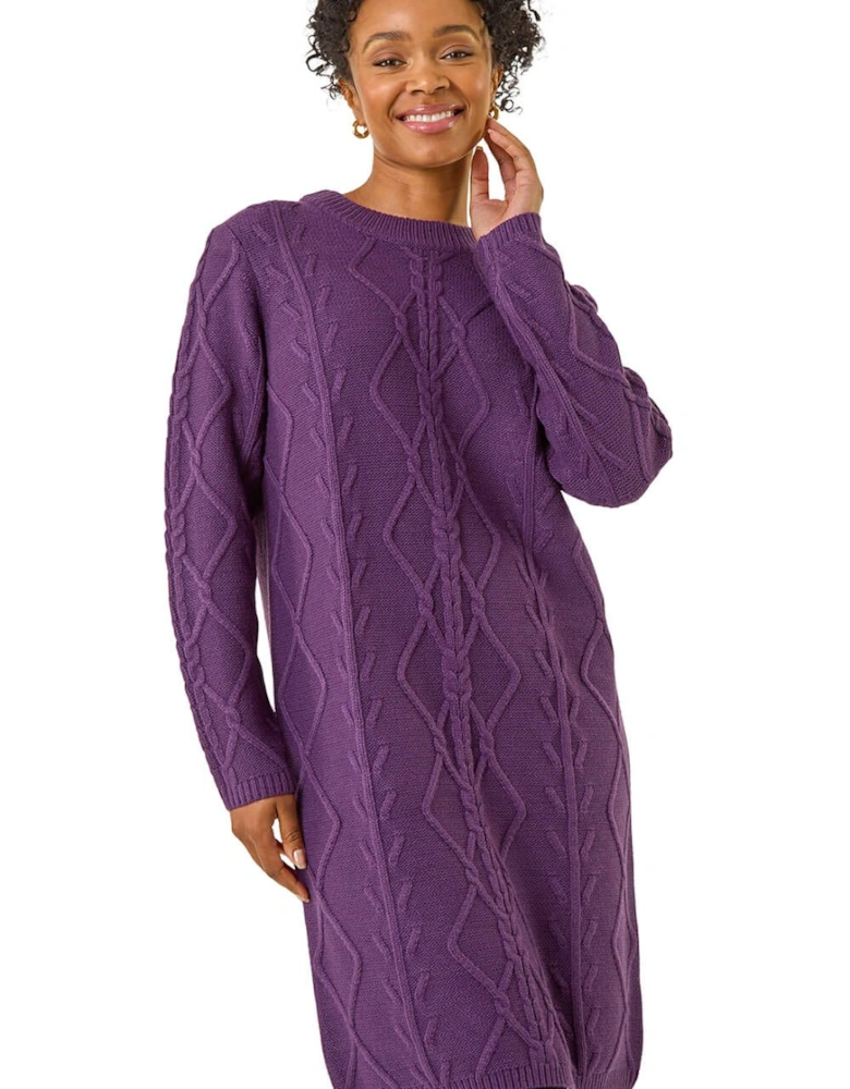 Petite Cable Knit Jumper Dress