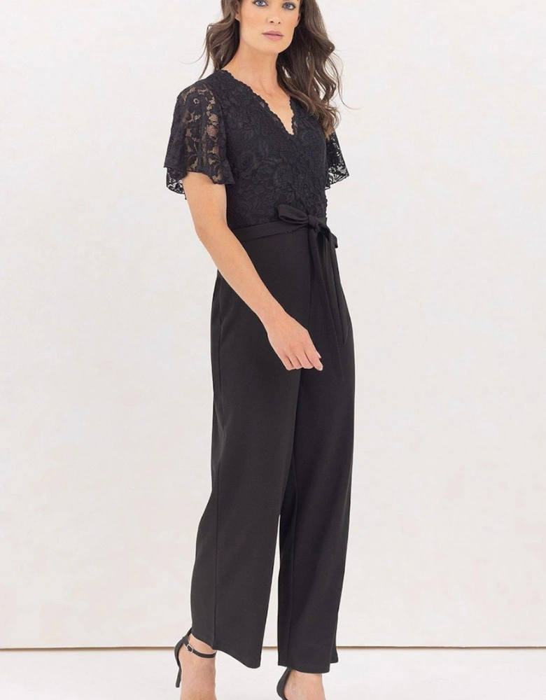 Lace Top Wide Leg Jumpsuit
