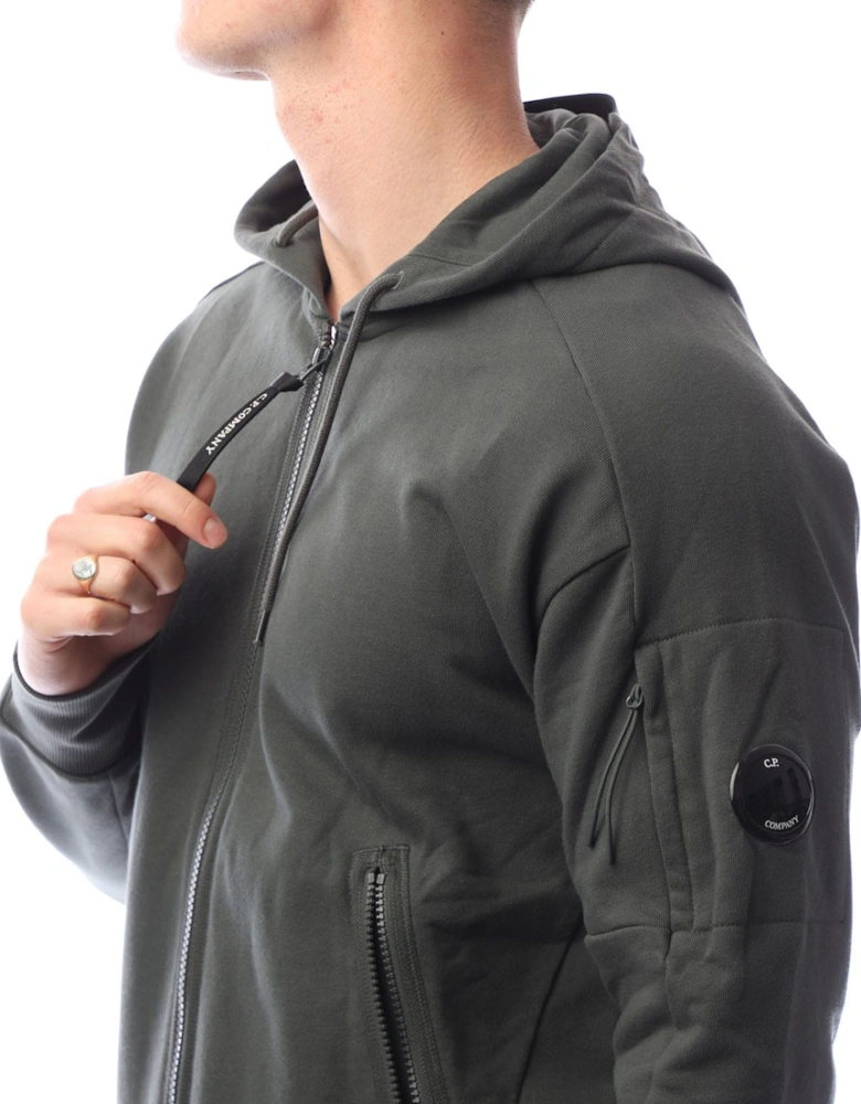 Diagonal Raised Fleece Lens Full-Zip Hoodie