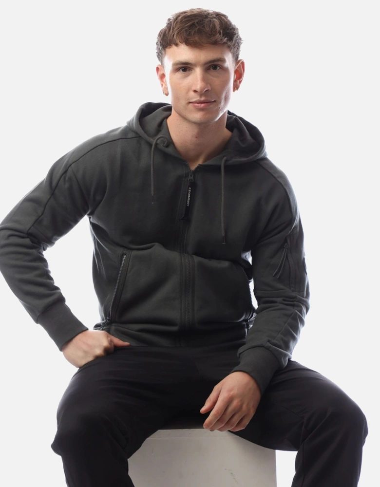 Diagonal Raised Fleece Lens Full-Zip Hoodie