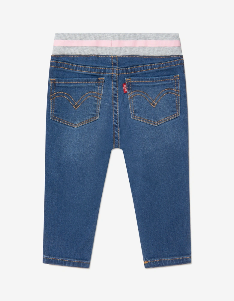 Baby Girls Pull On Skinny Jeans in Blue