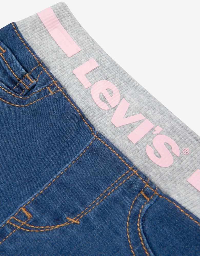 Baby Girls Pull On Skinny Jeans in Blue