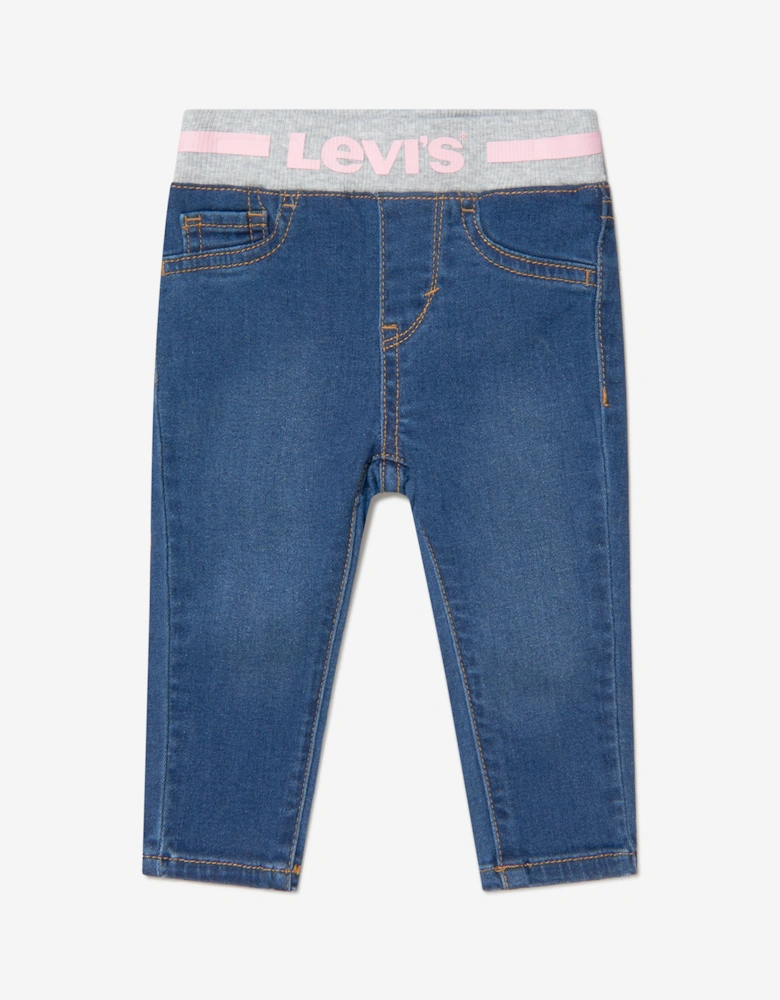 Baby Girls Pull On Skinny Jeans in Blue
