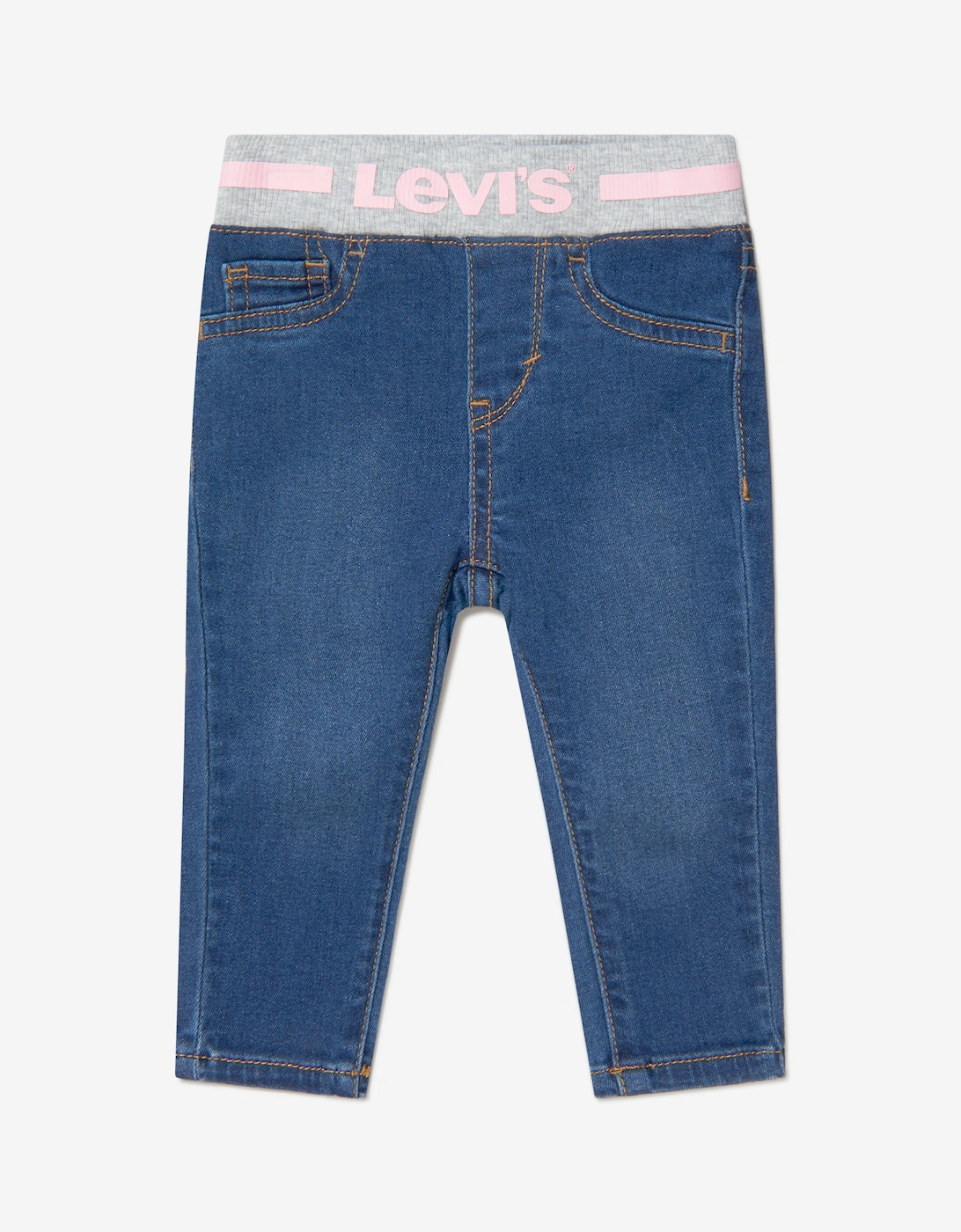 Baby Girls Pull On Skinny Jeans in Blue, 5 of 4