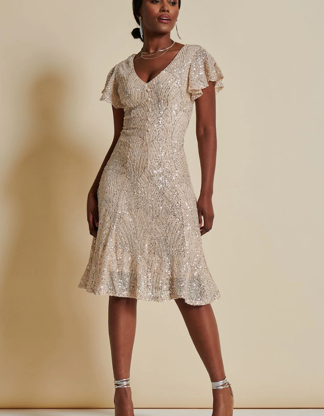 Sequin Fit & Flare Midi Dress, 2 of 1