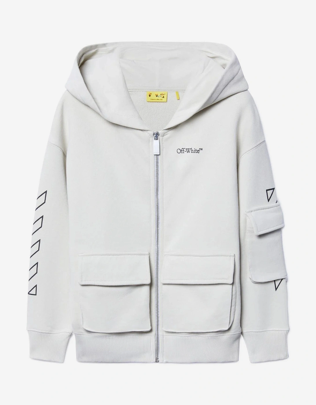 Boys Bookish Diag Zip Up Hoodie in Grey, 5 of 4
