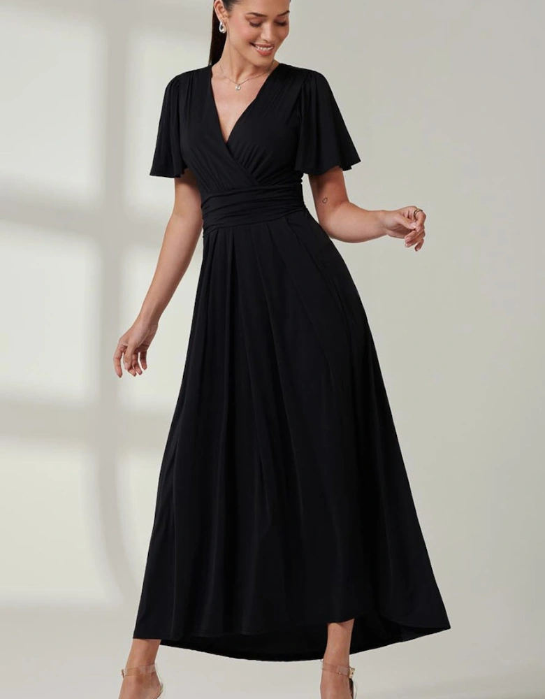 Angel Sleeve Super-Smooth Jersey Maxi Dress