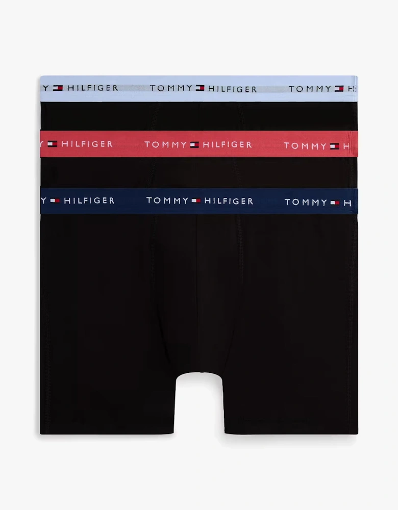 Mens 3 Pack Signature Logo Waistband Boxer Briefs Black