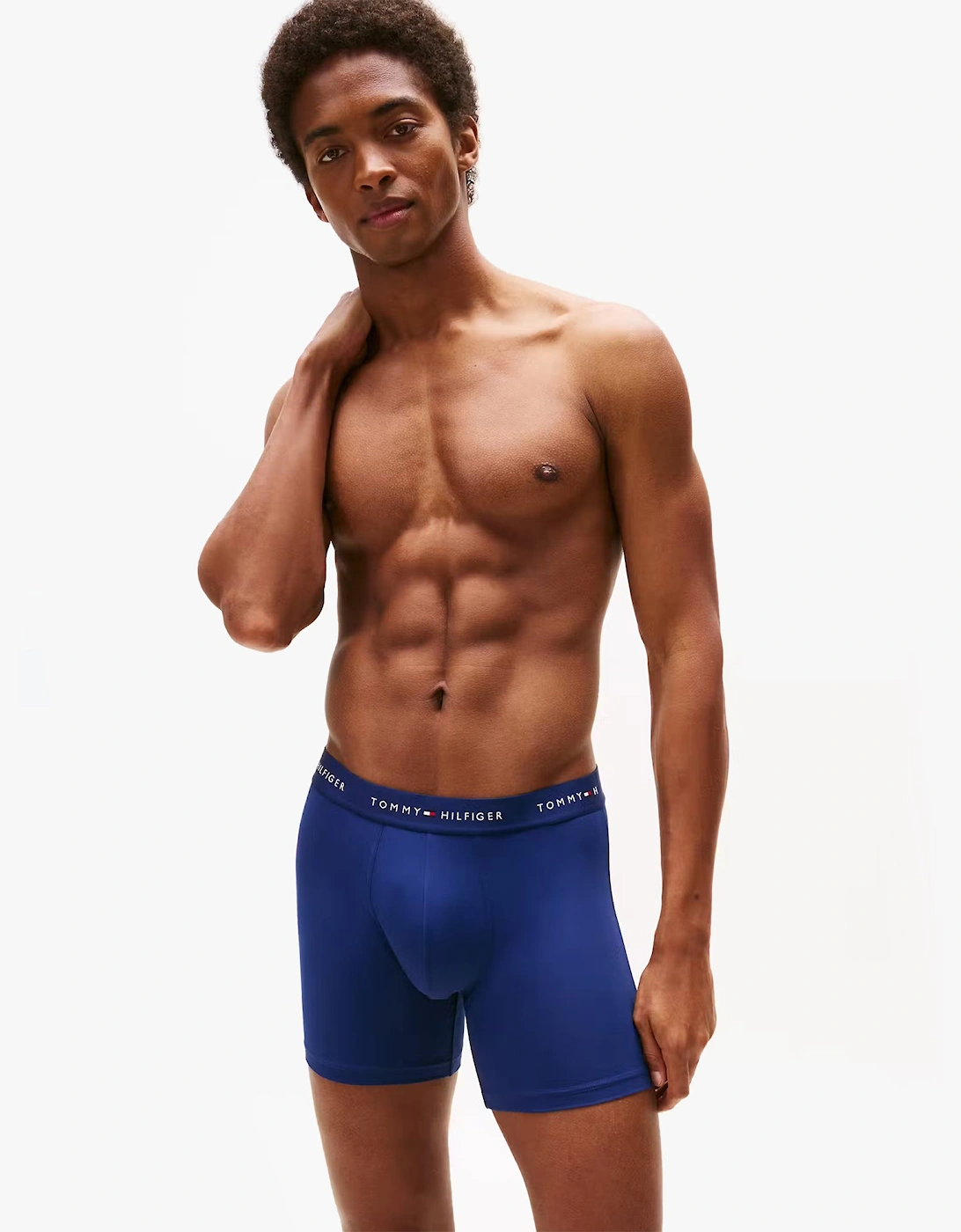 Mens Signature Microfibre 3 Pack Boxer Briefs Blue Multi