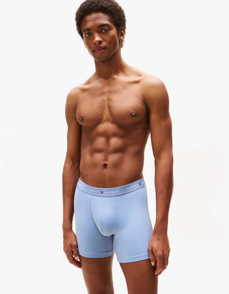 Mens Signature Microfibre 3 Pack Boxer Briefs Blue Multi