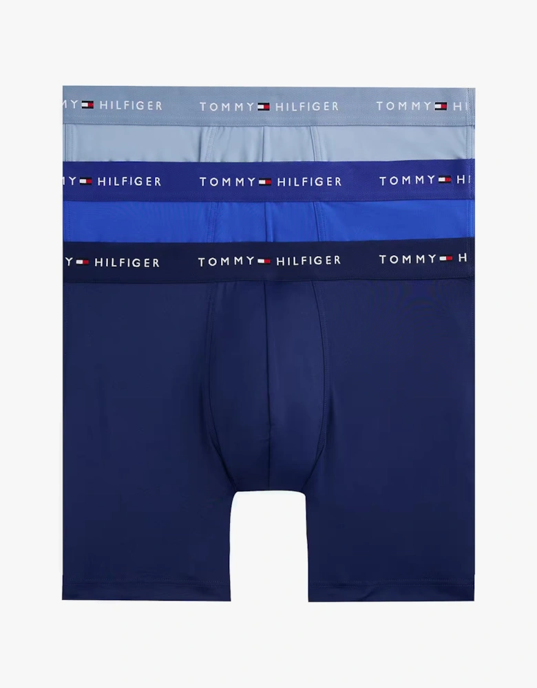 Mens Signature Microfibre 3 Pack Boxer Briefs Blue Multi